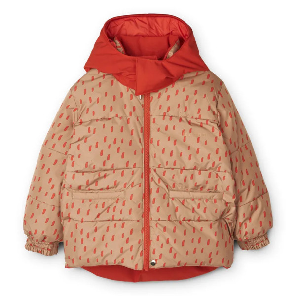 Детская Зимняя Куртка Liewood Paloma Puffer graphic stroke/tuscany rose (Двухсторонняя)